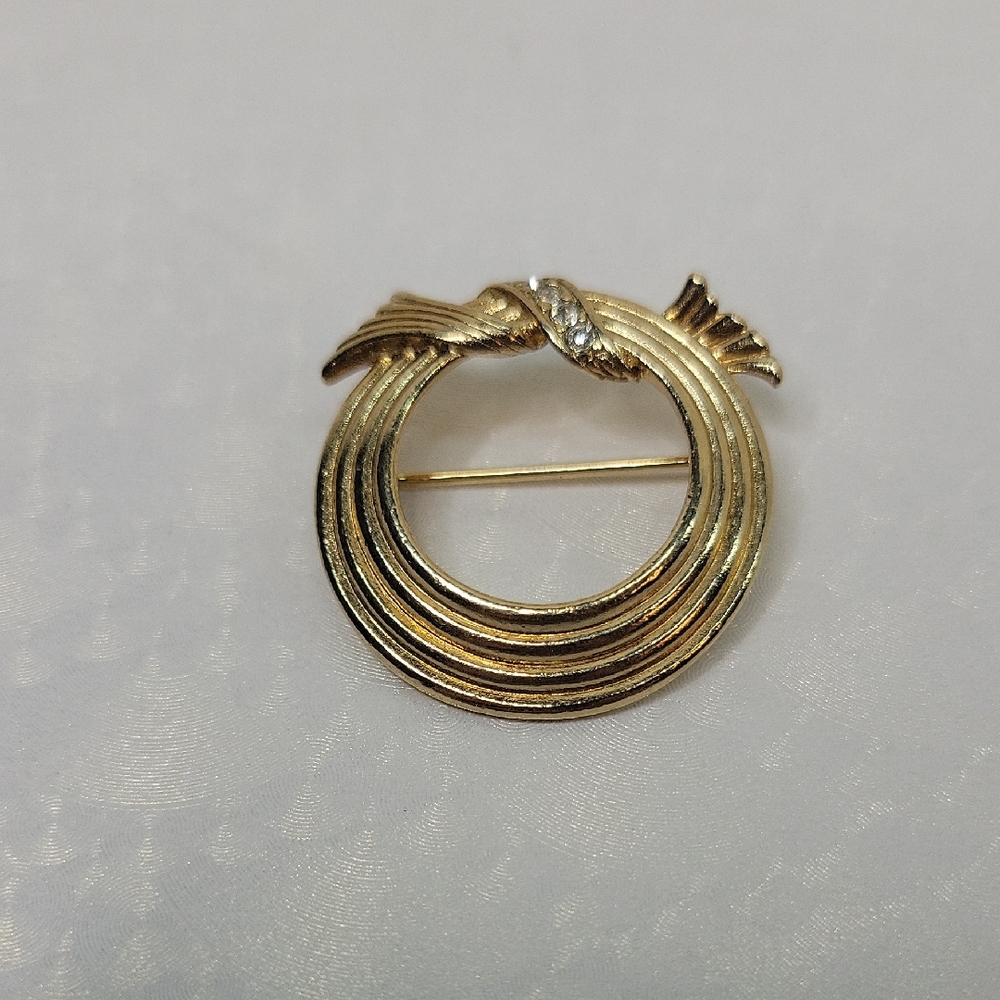 3/$25 Avon Vintage Gold Brooch with Crystal Accent